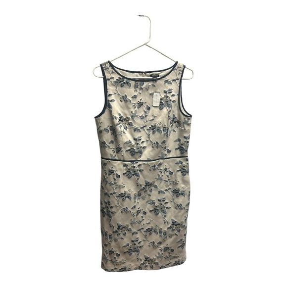 NWT Ann Taylor Cream Sheath Dress Midi Scoop Neck Size 10 - Picture 1 of 6
